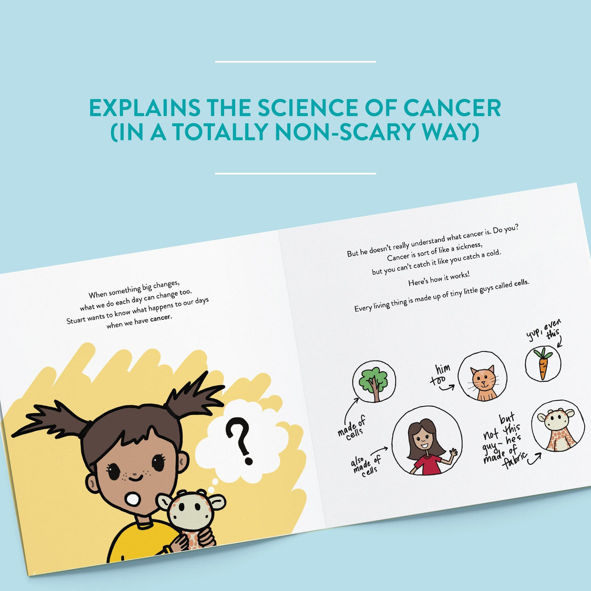 &quot;What Happens When a Kid Has Cancer&quot; book for pediatric cancer patients by Sara Olsher. Explains the science of cancer in a totally non-scary way.